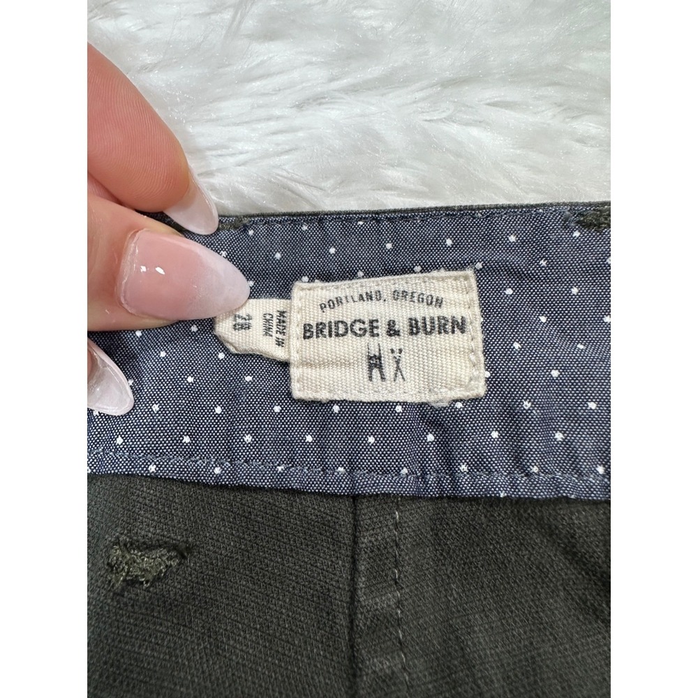 Bridge & Burn Olive Green Cotton Spandex Chino Pants Size 28 - Picture 3 of 5